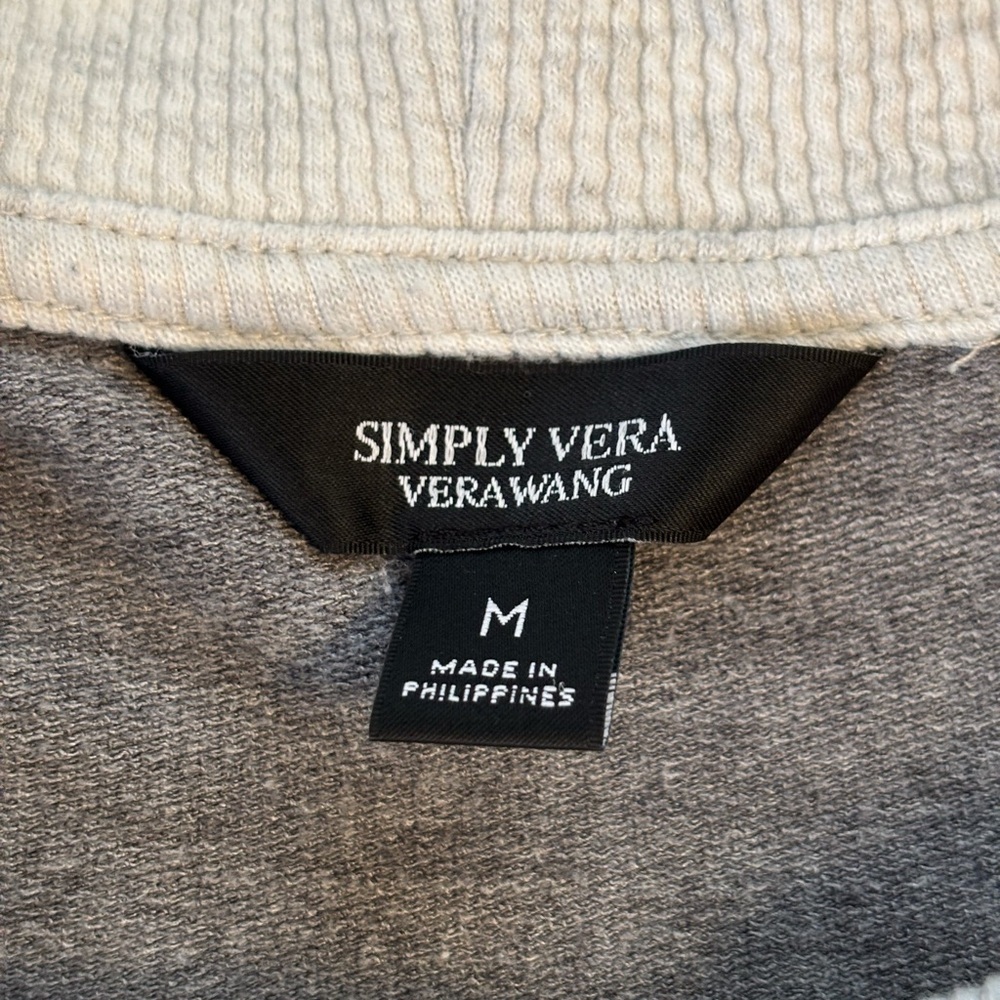 🩶 Simply Vera Vera Wang Colorblock Waffle Knit Pullover (Size M) - Picture 2 of 8